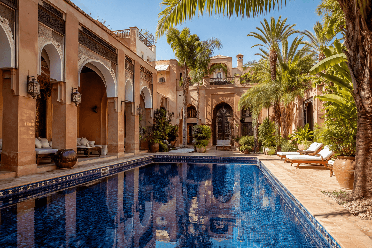 Illustrated inspiration of a Marrakech riad courtyard